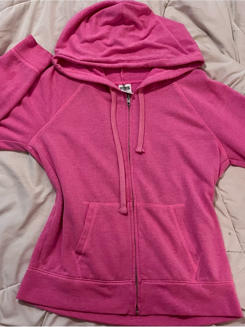 PINK Victoria's Secret Hot Pink Full-Zip Hoodie